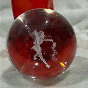 Disney Tinker Bell clear Glass Sphere, laser
